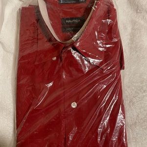 Men red dress shirt